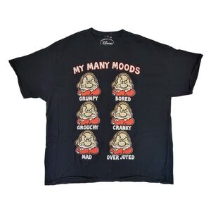 Disney Grumpy My Many Moods Graphic T Shirt Black 2XL